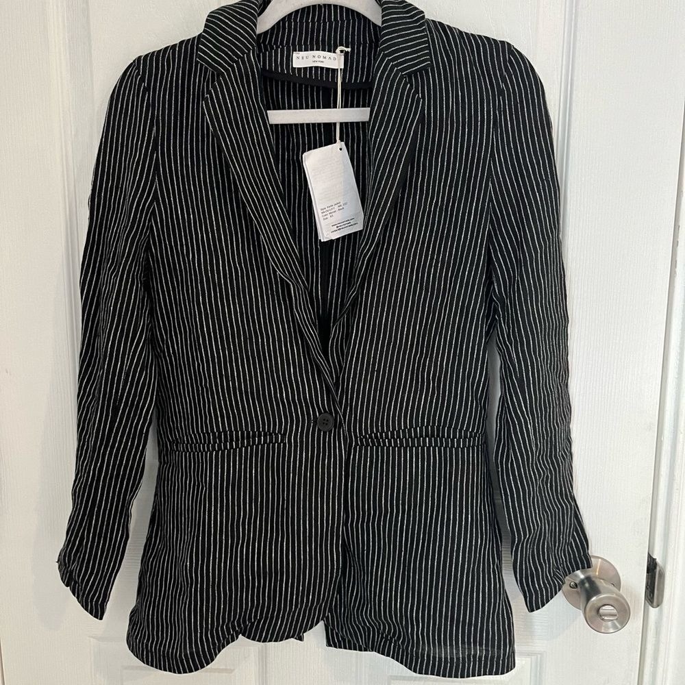 Neu Nomads NWT Black Striped Karlie Women's jacket size XS - Picture 2 of 9